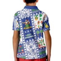 Northern Mariana Islands Christmas Kid Polo Shirt Festive Beach Vibes LT05 - Polynesian Pride