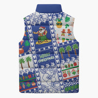 Northern Mariana Islands Christmas Sleeveless Puffer Jacket Festive Beach Vibes - Polynesian Pride
