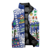 Northern Mariana Islands Christmas Sleeveless Puffer Jacket Festive Beach Vibes - Polynesian Pride
