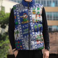Northern Mariana Islands Christmas Sleeveless Puffer Jacket Festive Beach Vibes - Polynesian Pride