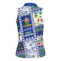 Northern Mariana Islands Christmas Women Sleeveless Polo Shirt Festive Beach Vibes - Polynesian Pride