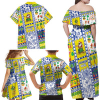 New Caledonia Christmas Family Matching Off Shoulder Maxi Dress and Hawaiian Shirt Festive Beach Vibes - Polynesian Pride