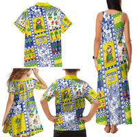 New Caledonia Christmas Family Matching Tank Maxi Dress and Hawaiian Shirt Festive Beach Vibes - Polynesian Pride