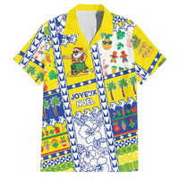 New Caledonia Christmas Family Matching Tank Maxi Dress and Hawaiian Shirt Festive Beach Vibes LT05 Dad's Shirt - Short Sleeve Yellow - Polynesian Pride