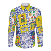 New Caledonia Christmas Long Sleeve Button Shirt Festive Beach Vibes - Polynesian Pride
