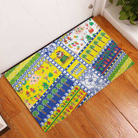 New Caledonia Christmas Rubber Doormat Festive Beach Vibes - Polynesian Pride