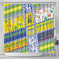 New Caledonia Christmas Shower Curtain Festive Beach Vibes - Polynesian Pride