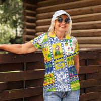 New Caledonia Christmas Women Polo Shirt Festive Beach Vibes - Polynesian Pride