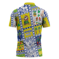 New Caledonia Christmas Zipper Polo Shirt Festive Beach Vibes LT05 - Polynesian Pride