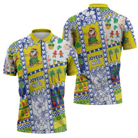 New Caledonia Christmas Zipper Polo Shirt Festive Beach Vibes LT05 - Polynesian Pride