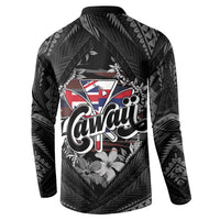 Hawaii November 28th Button Sweatshirt Kanaka Maoli Tribal Pattern - Polynesian Pride