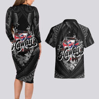 Hawaii November 28th Couples Matching Long Sleeve Bodycon Dress and Hawaiian Shirt Kanaka Maoli Tribal Pattern - Polynesian Pride