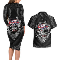 Hawaii November 28th Couples Matching Long Sleeve Bodycon Dress and Hawaiian Shirt Kanaka Maoli Tribal Pattern - Polynesian Pride