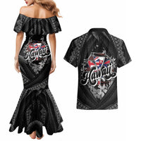 Hawaii November 28th Couples Matching Mermaid Dress and Hawaiian Shirt Kanaka Maoli Tribal Pattern - Polynesian Pride