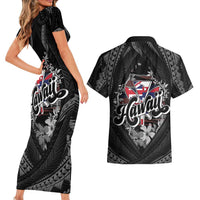 Hawaii November 28th Couples Matching Short Sleeve Bodycon Dress and Hawaiian Shirt Kanaka Maoli Tribal Pattern - Polynesian Pride