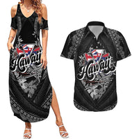 Hawaii November 28th Couples Matching Summer Maxi Dress and Hawaiian Shirt Kanaka Maoli Tribal Pattern - Polynesian Pride
