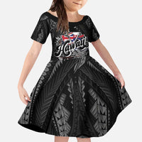Hawaii November 28th Family Matching Off The Shoulder Long Sleeve Dress and Hawaiian Shirt Kanaka Maoli Tribal Pattern - Polynesian Pride