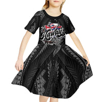Hawaii November 28th Kid Short Sleeve Dress Kanaka Maoli Tribal Pattern LT05 - Polynesian Pride