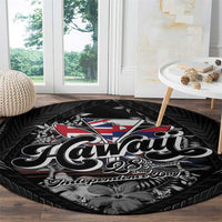 Hawaii November 28th Round Carpet Kanaka Maoli Tribal Pattern - Polynesian Pride