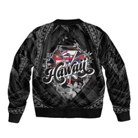 Hawaii November 28th Sleeve Zip Bomber Jacket Kanaka Maoli Tribal Pattern - Polynesian Pride