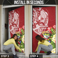 Puerto Rico Coqui Frog Door Cover Tropical Flowers Polynesian Style LT05 - Polynesian Pride