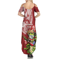 Puerto Rico Coqui Frog Family Matching Summer Maxi Dress and Hawaiian Shirt Tropical Flowers Polynesian Style - Polynesian Pride