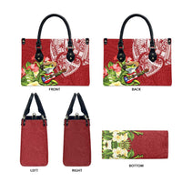 Puerto Rico Coqui Frog Leather Bag Tropical Flowers Polynesian Style LT05 - Polynesian Pride
