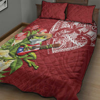 Puerto Rico Coqui Frog Quilt Bed Set Tropical Flowers Polynesian Style LT05 - Polynesian Pride