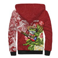 Puerto Rico Coqui Frog Sherpa Hoodie Tropical Flowers Polynesian Style LT05 - Polynesian Pride