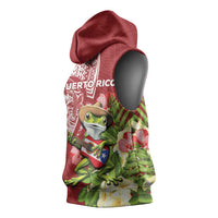 Puerto Rico Coqui Frog Sleeveless Hoodie Tropical Flowers Polynesian Style LT05 - Polynesian Pride
