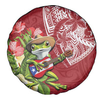 Puerto Rico Coqui Frog Spare Tire Cover Tropical Flowers Polynesian Style LT05 - Polynesian Pride