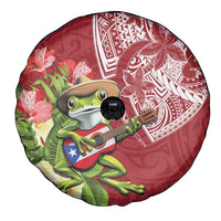 Puerto Rico Coqui Frog Spare Tire Cover Tropical Flowers Polynesian Style LT05 - Polynesian Pride