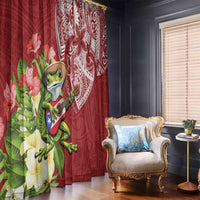 Puerto Rico Coqui Frog Window Curtain Tropical Flowers Polynesian Style LT05 - Polynesian Pride