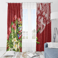 Puerto Rico Coqui Frog Window Curtain Tropical Flowers Polynesian Style LT05 - Polynesian Pride