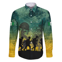 Norfolk Island ANZAC Day Family Matching Tank Maxi Dress and Hawaiian Shirt Lest We Forget LT05 Dad's Shirt - Long Sleeve Dark Cyan - Polynesian Pride