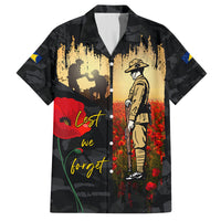 Tokelau ANZAC Day Family Matching Off Shoulder Maxi Dress and Hawaiian Shirt Lest We Forget LT05 Dad's Shirt - Short Sleeve Black - Polynesian Pride