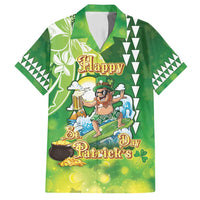 Hawaii Saint Patrick's Day Family Matching Puletasi and Hawaiian Shirt Funny Surfing Leprechaun