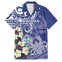 Personalised Hafa Adai Guam Family Matching Off Shoulder Maxi Dress and Hawaiian Shirt Latte Stone With Coconut Crab