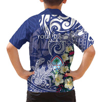 Personalised Hafa Adai Guam Family Matching Off Shoulder Short Dress and Hawaiian Shirt Latte Stone With Coconut Crab