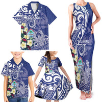Personalised Hafa Adai Guam Family Matching Tank Maxi Dress and Hawaiian Shirt Latte Stone With Coconut Crab