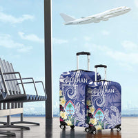 Hafa Adai Guam Luggage Cover Latte Stone With Coconut Crab