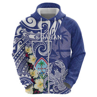 Personalised Hafa Adai Guam Zip Hoodie Latte Stone With Coconut Crab