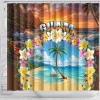 Guam Shower Curtain Eternal Summer Sunset Beach