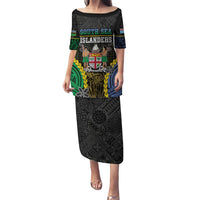Personalised South Sea Islanders And Fiji Puletasi Kanakas Fijian Tapa Pattern LT05 Long Dress Black - Polynesian Pride
