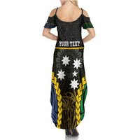 Personalised South Sea Islanders And Fiji Summer Maxi Dress Kanakas Fijian Tapa Pattern LT05 - Polynesian Pride