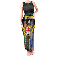 Personalised South Sea Islanders And Fiji Tank Maxi Dress Kanakas Fijian Tapa Pattern LT05 Women Black - Polynesian Pride