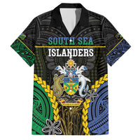 Personalised South Sea Islanders And Solomon Islands Hawaiian Shirt Kanakas Polynesian Pattern LT05 Black - Polynesian Pride