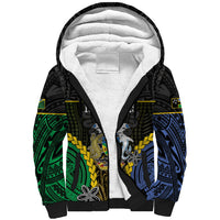 Personalised South Sea Islanders And Solomon Islands Sherpa Hoodie Kanakas Polynesian Pattern LT05 Unisex Black - Polynesian Pride