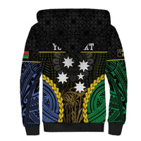 Personalised South Sea Islanders And Vanuatu Sherpa Hoodie Kanakas Sand Drawing Pattern LT05 - Polynesian Pride