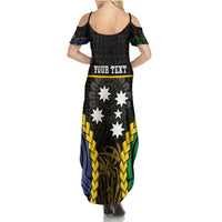 Personalised South Sea Islanders And Vanuatu Summer Maxi Dress Kanakas Sand Drawing Pattern LT05 - Polynesian Pride